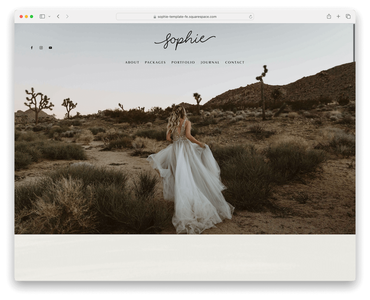 sophie squarespace wedding photographer template