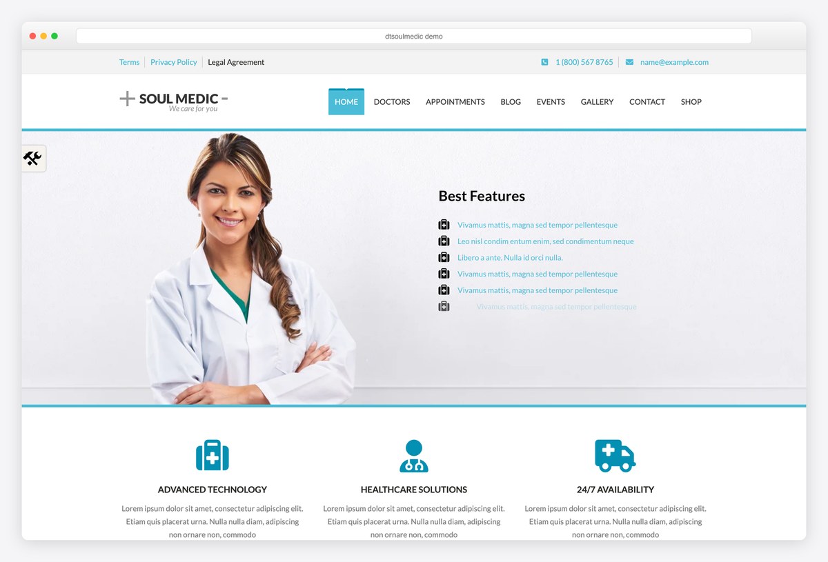 SoulMedic hospital WordPress theme demo