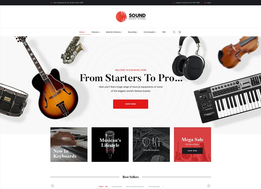 Sound | Musical Instruments Online Store WordPress Theme