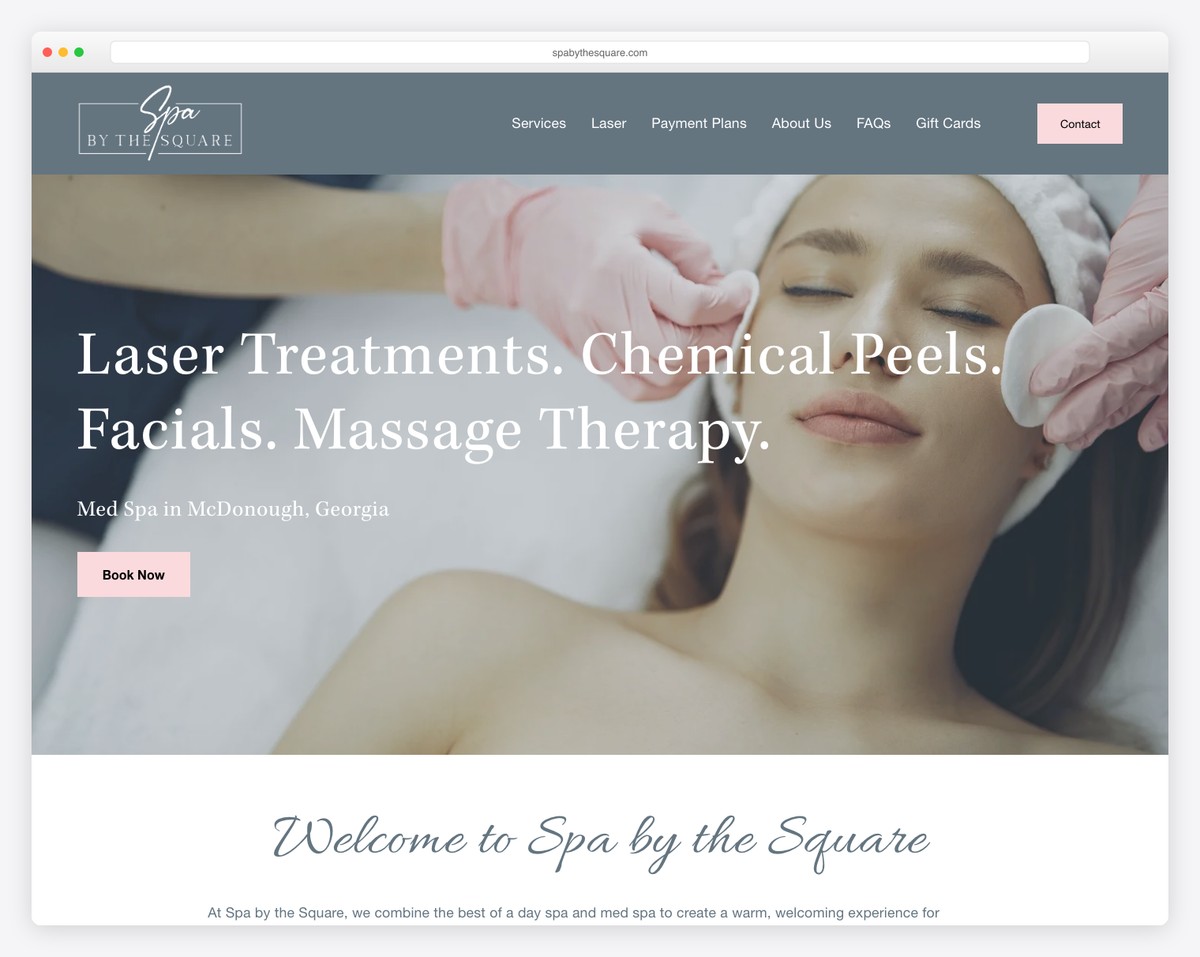 spa by the square website example
