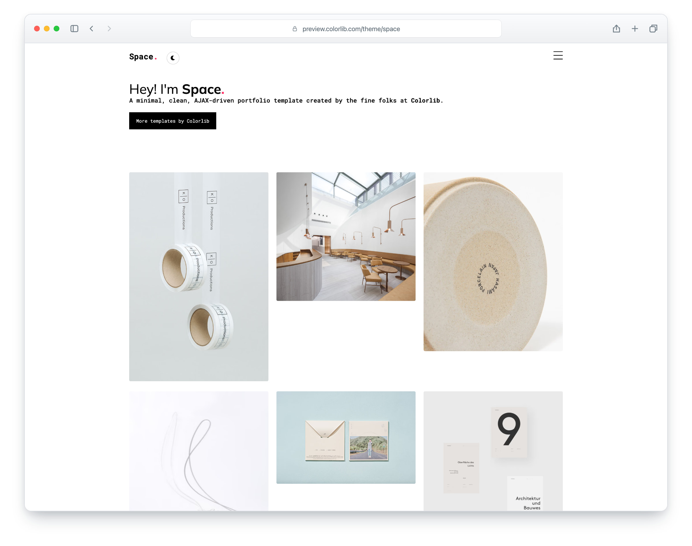 Space website template