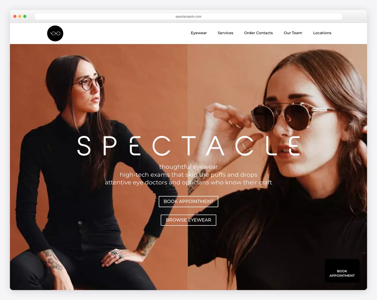 spectacle pdx website example