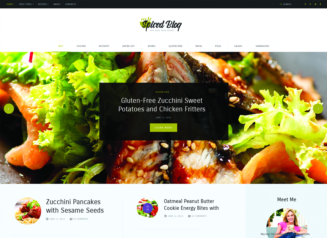 Spiced Blog | A Crisp Recipes & Food Personal Blog WordPress Theme