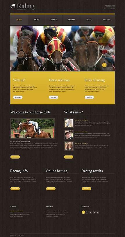 Corrida de Cavalos Tema WordPress