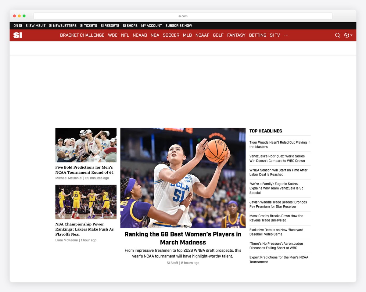 Sports Illustrated news site