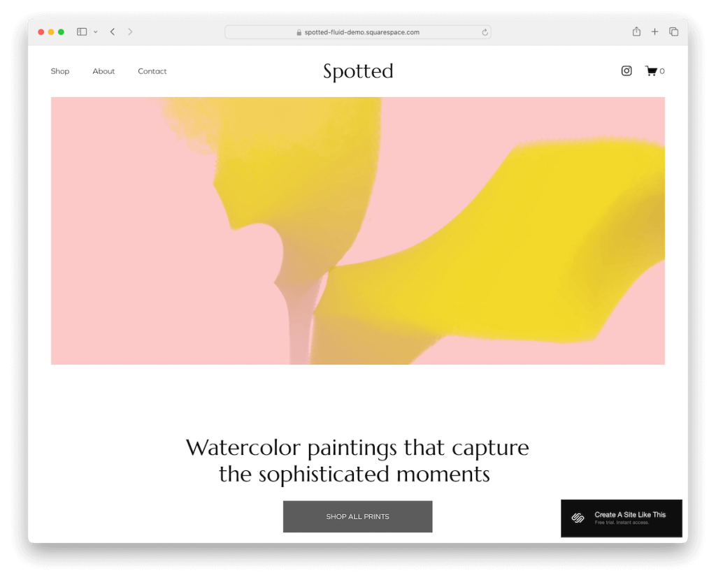 spotted squarespace artists template