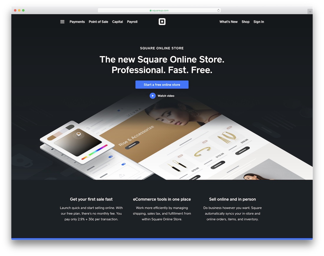 square apparel website builder