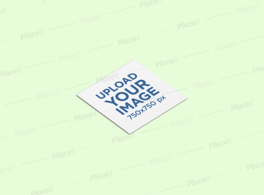 square business card mockup on a solid background