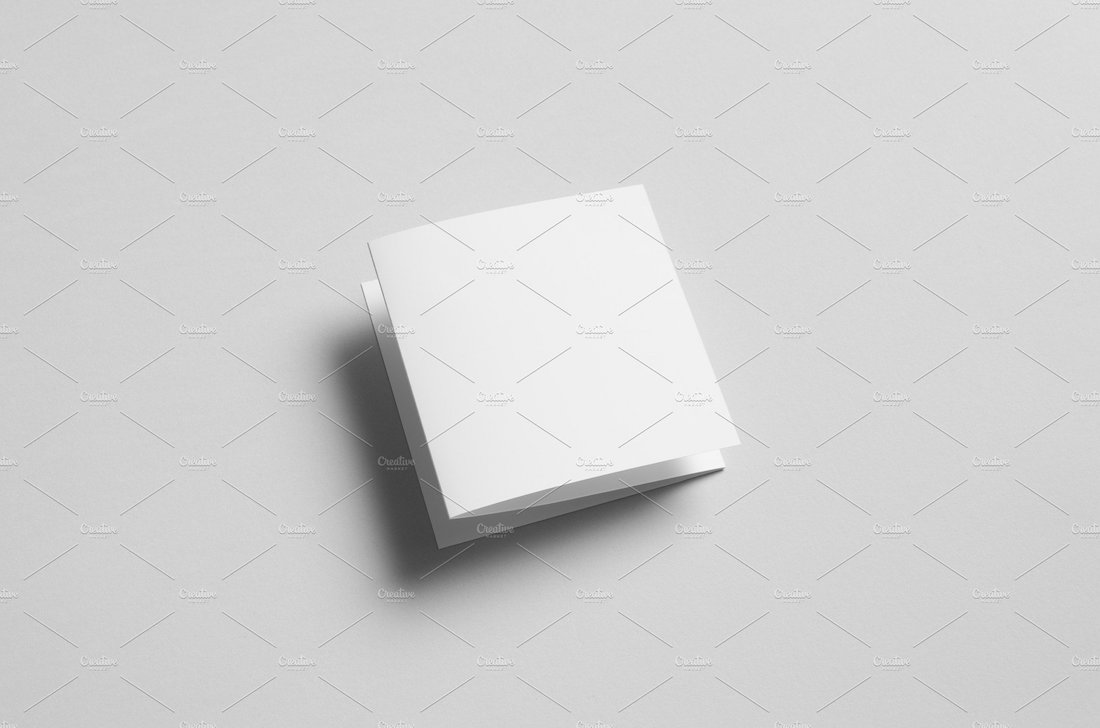 square z-fold brochure mockup
