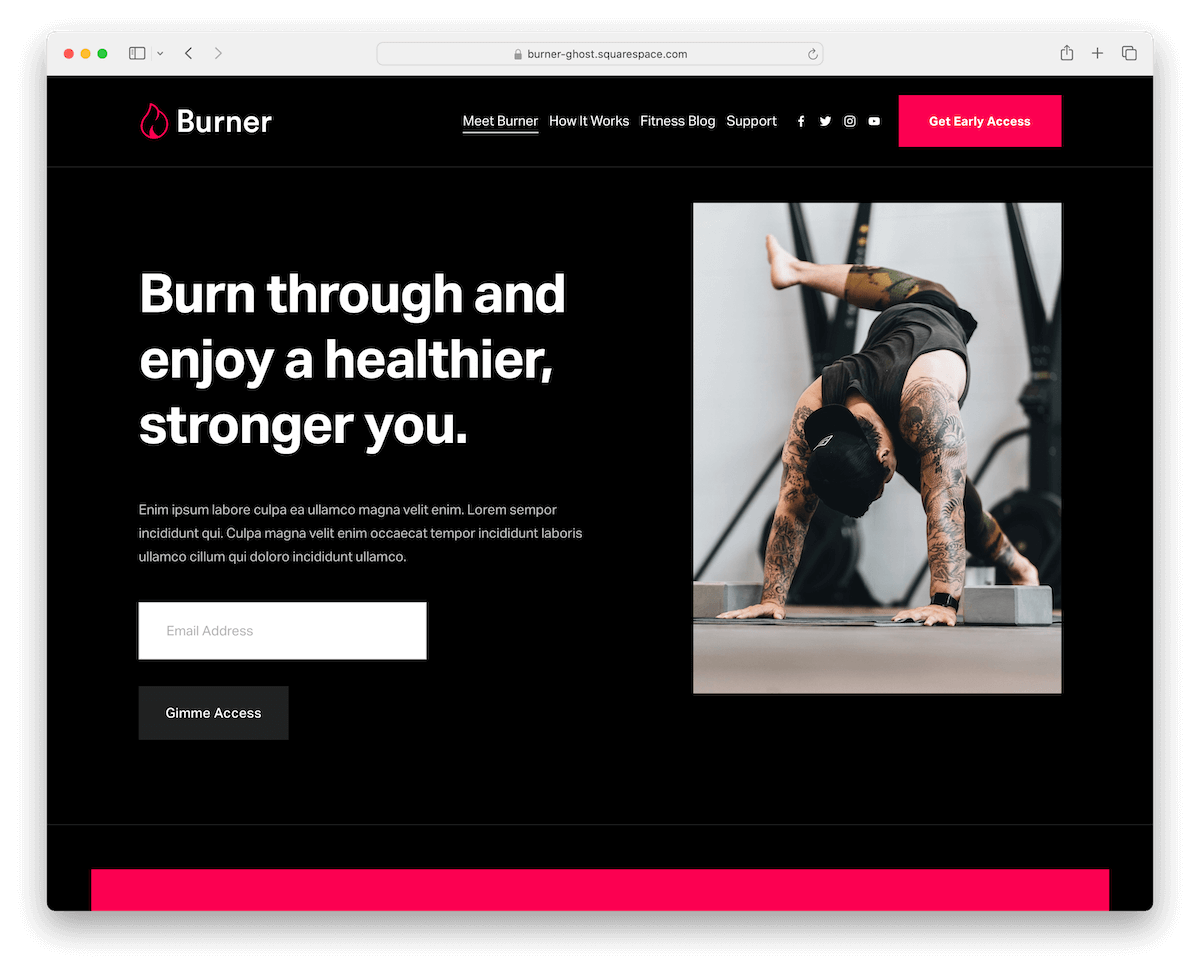 squarespace fitness templates