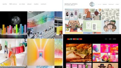 Squarespace portfolio examples: Emmanuelle Moureaux, Clara De Lorenzi and Alex McDaris