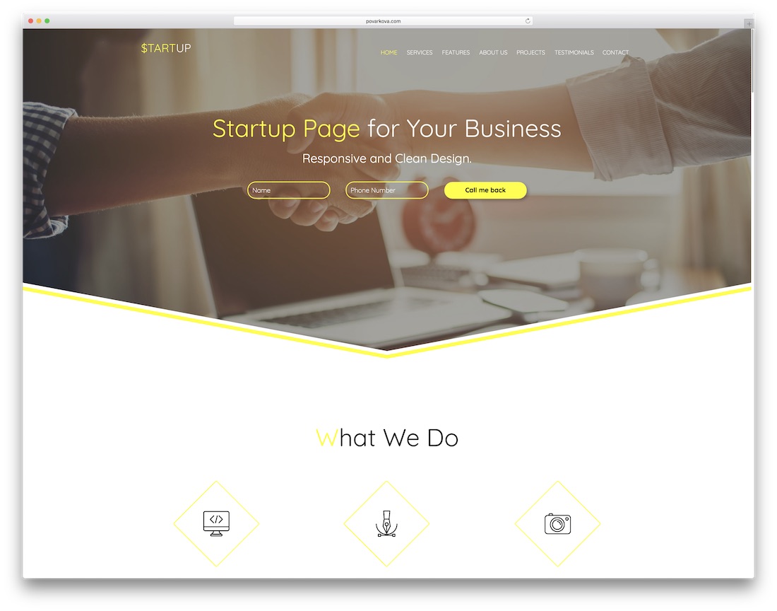 startup corporate adobe muse template
