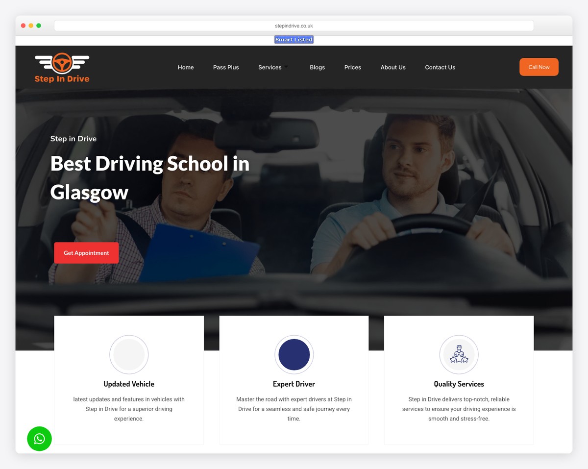 step in drive website example