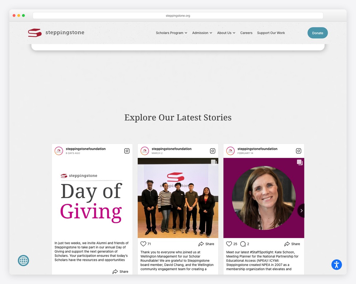 steppingstone website example
