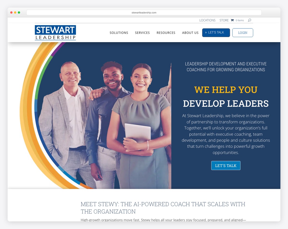 stewart leadership website example