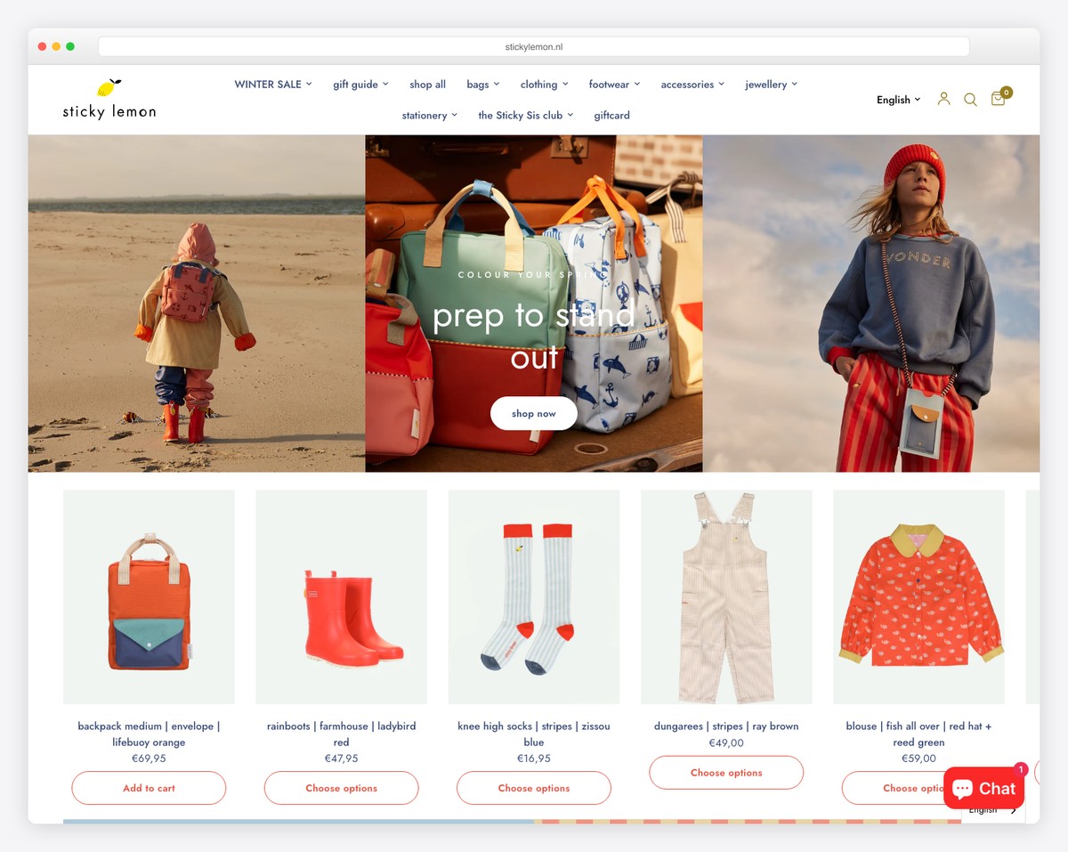 sticky lemon wix store example