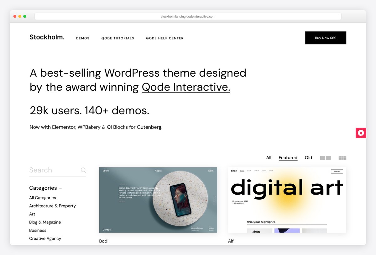 Stockholm parallax website template demo