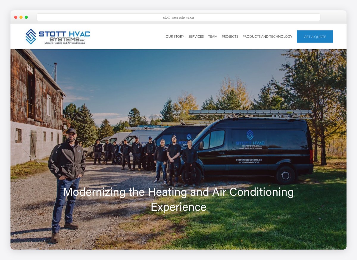 Stott HVAC Systems HVAC website homepage