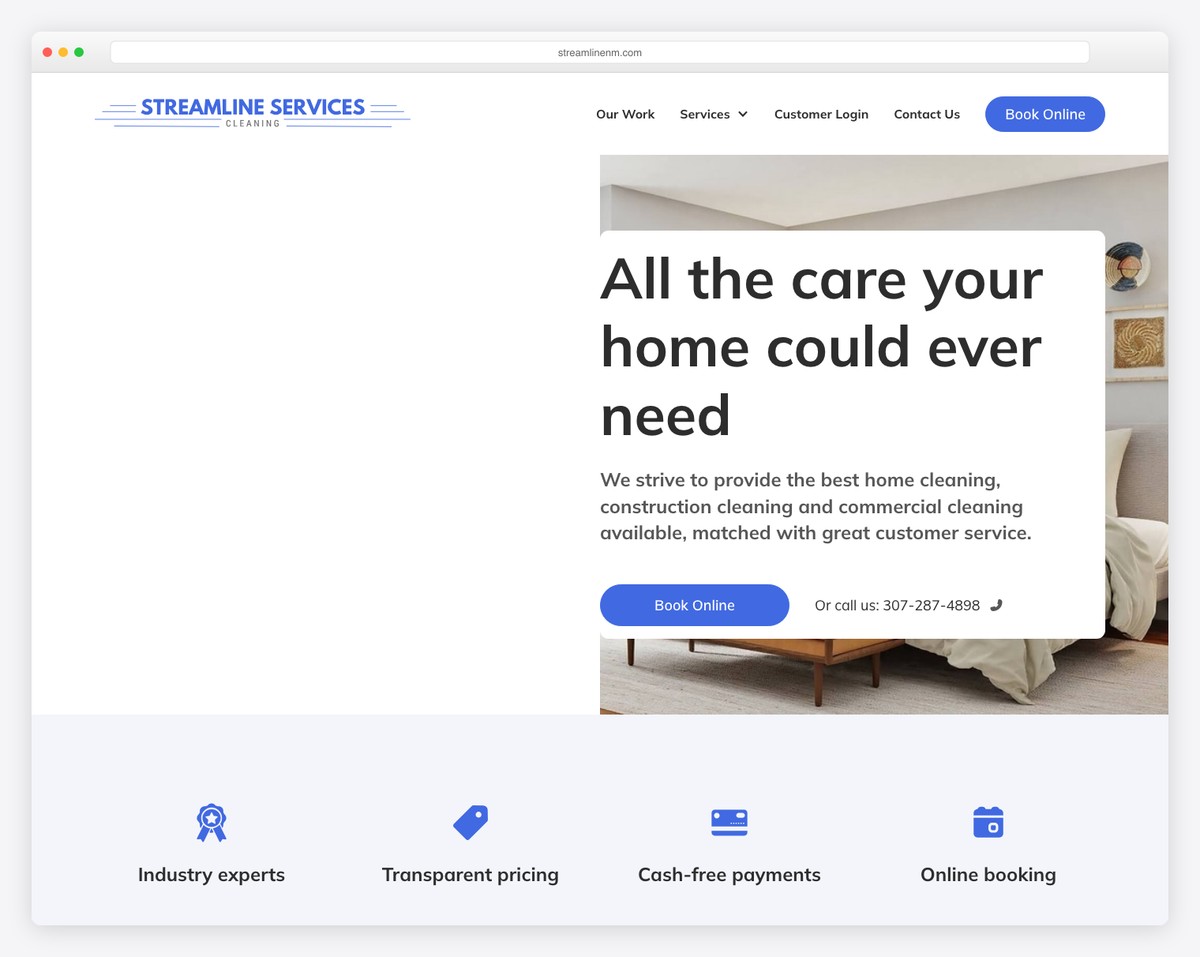 streamline services website example