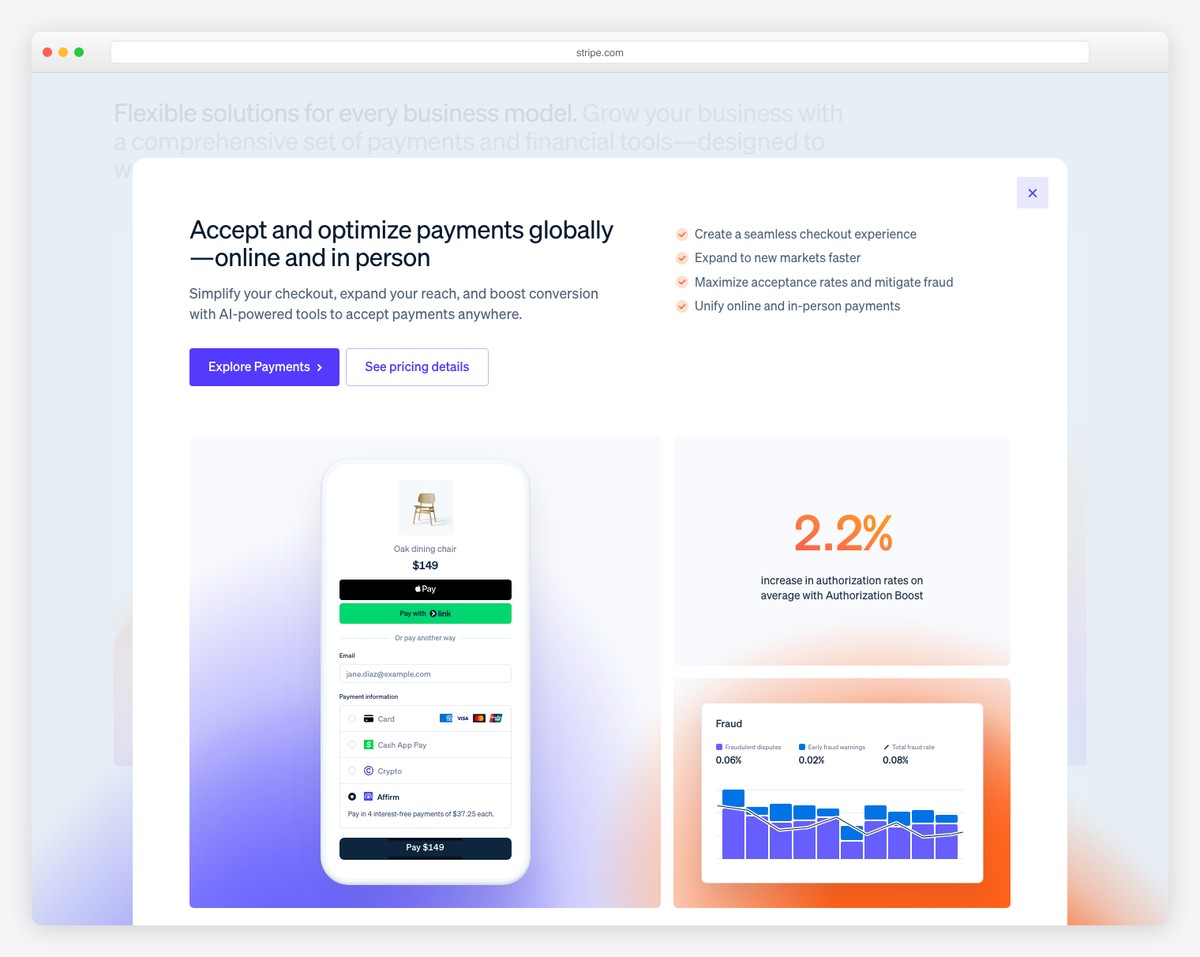 stripe about page example