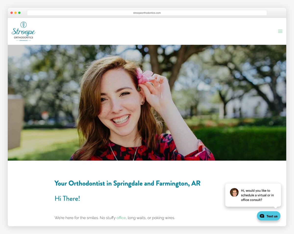 stroope orthodontics website example