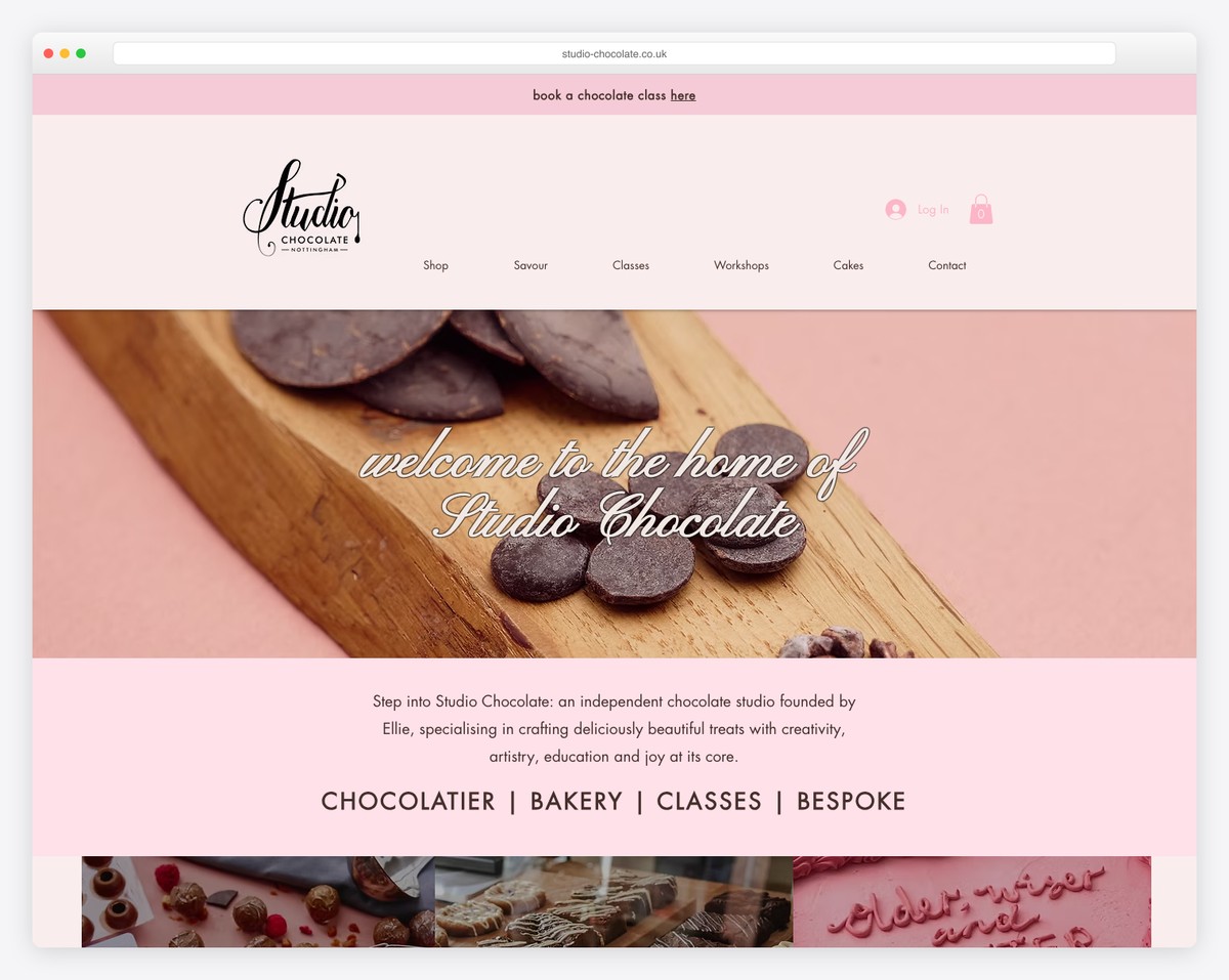 studio chocolate website example
