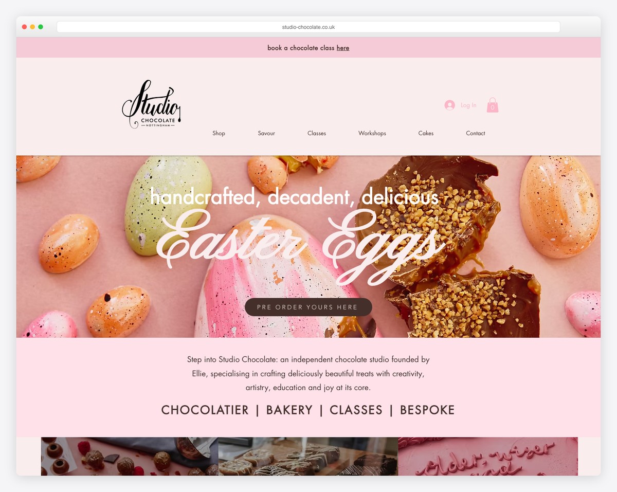 studio chocolate wix store example