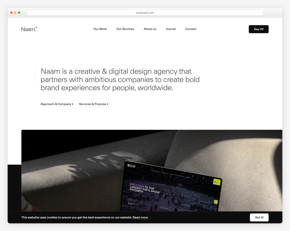 studio naam website example