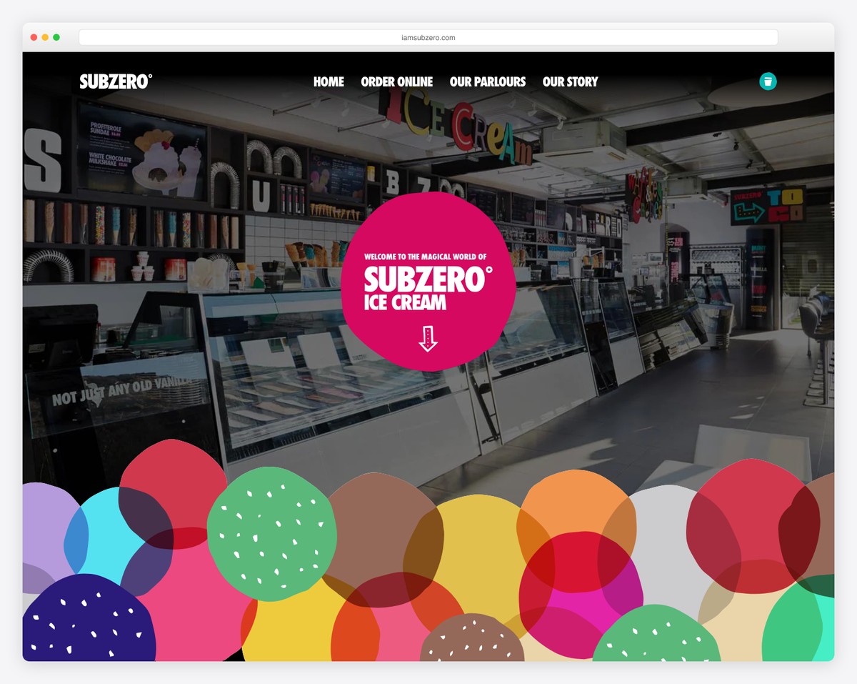 Subzero Ice Cream website