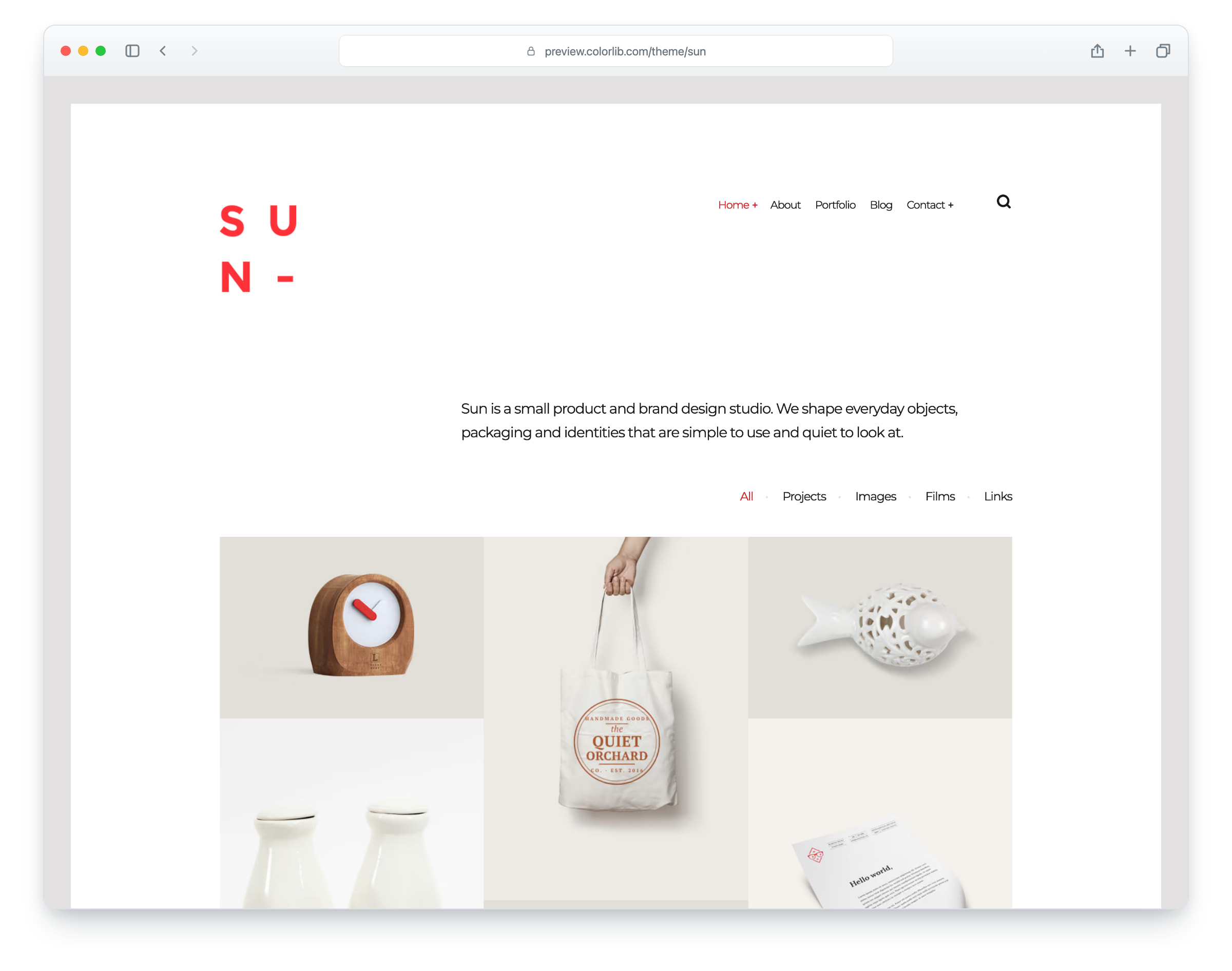 Sun website template