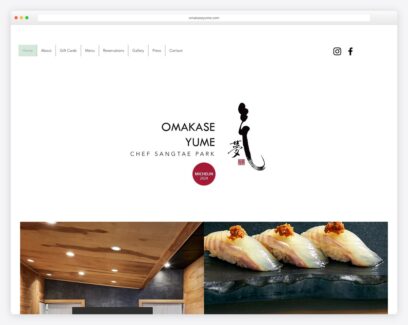 Sushi restaurant website examples