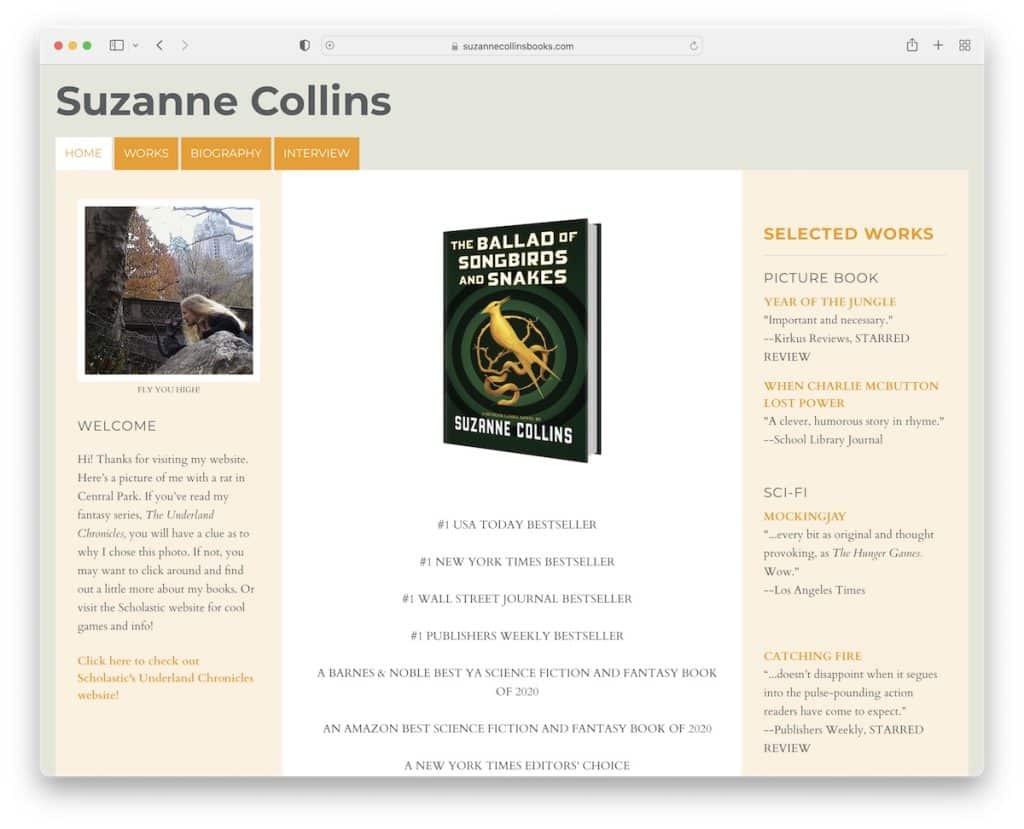 suzanne collins bad website design