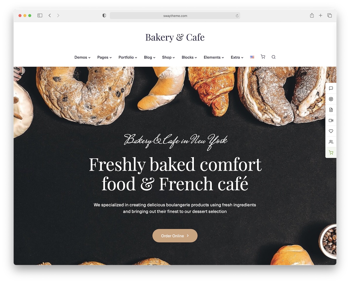 sway wordpress theme for bakeries