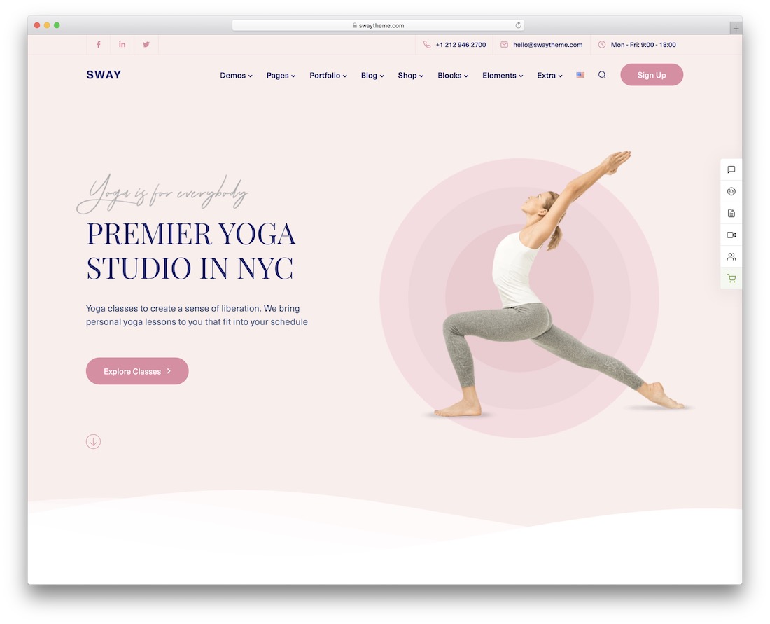 sway yoga wordpress theme