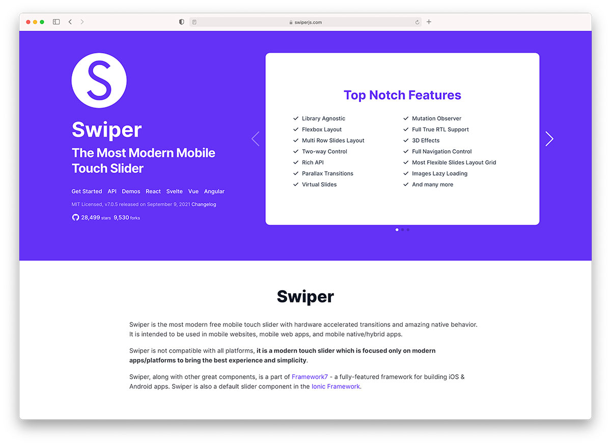 swiper - mobile friendly slider