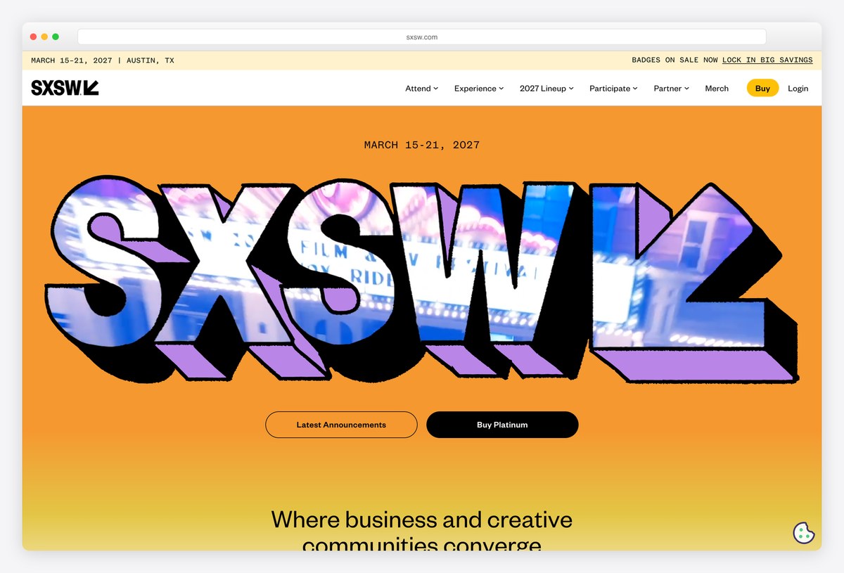 SXSW conference website