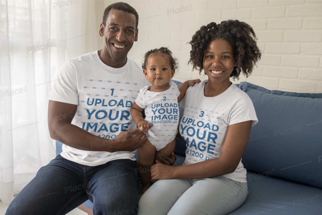 t-shirt mockup of a family