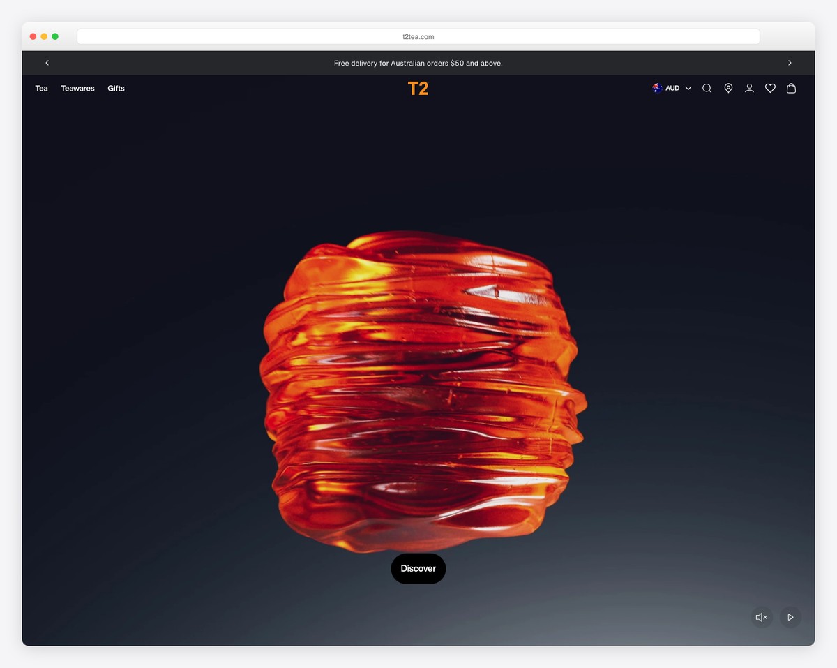 t2 tea website example