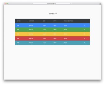 Table V10 UI snippet
