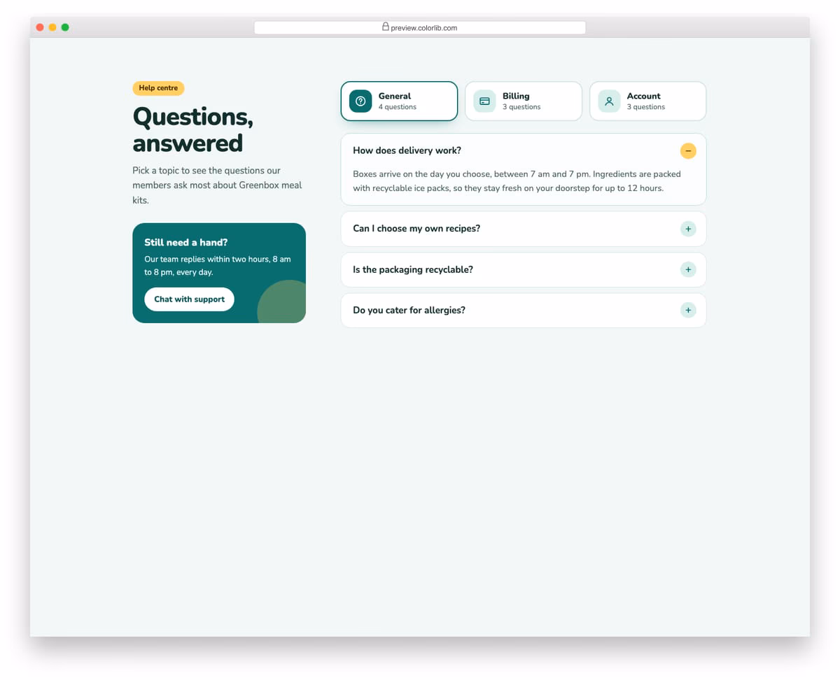 Tabs V10: faq grouped into topic tabs with native accordions