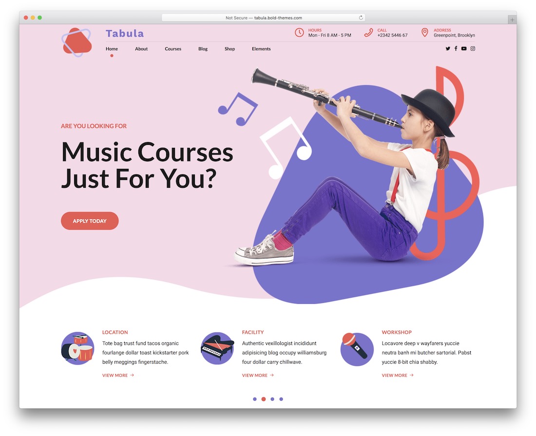 tabula music website template