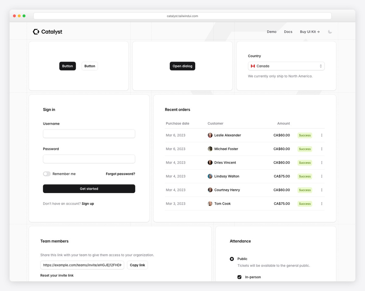 Tailwind Plus Catalyst - Official Tailwind CSS Component Library