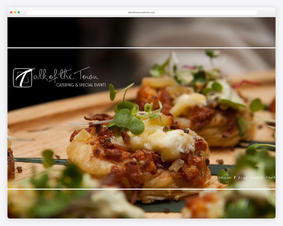 talk of the town catering website example