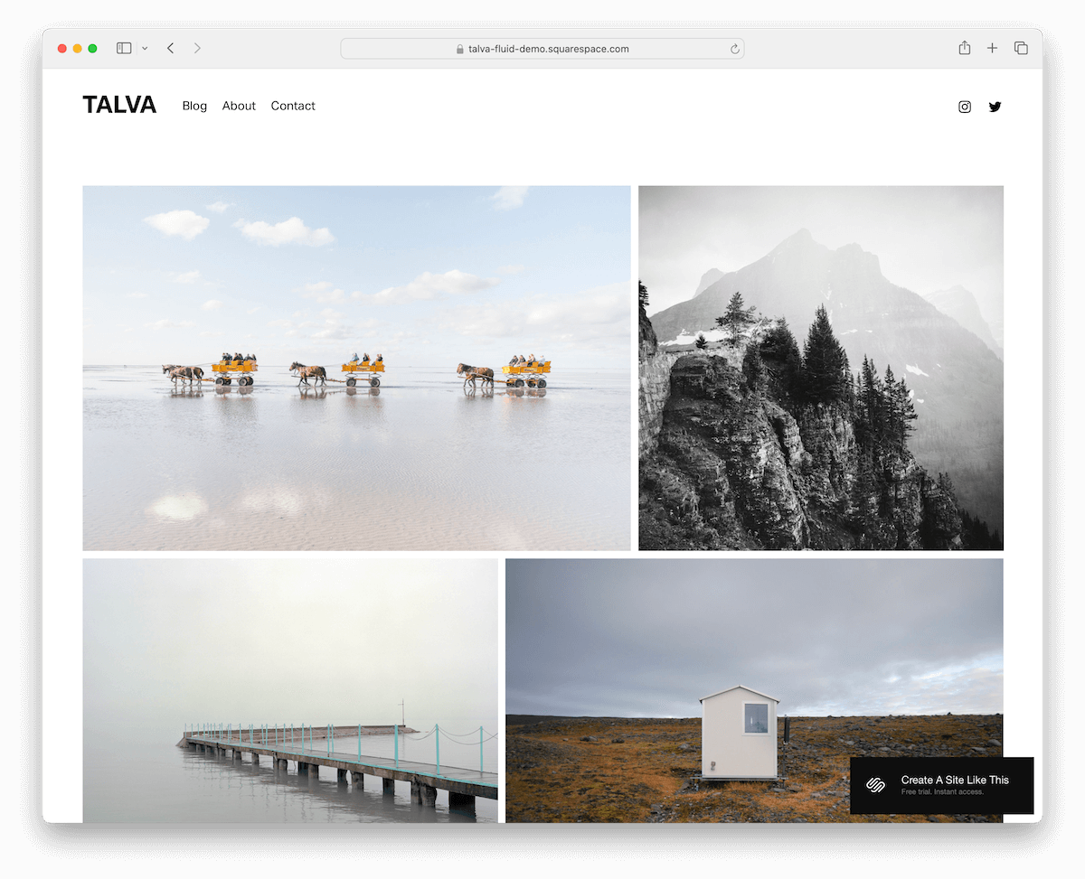 talva - nature photographer website design