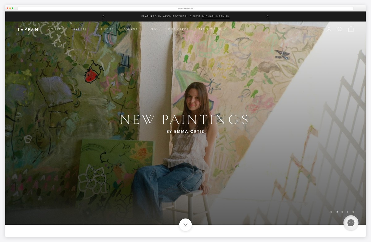 tappan collective emerging art marketplace website example