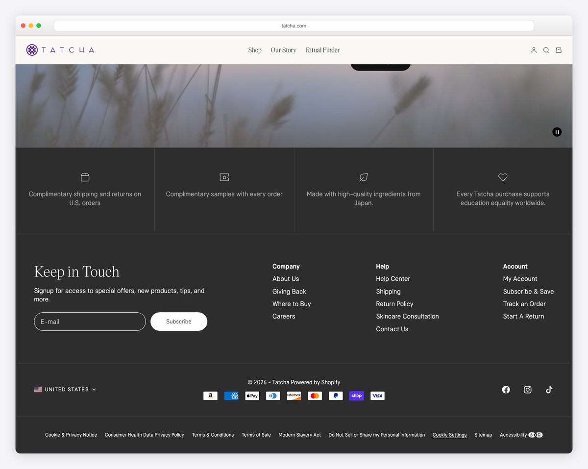 tatcha website example