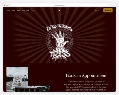 Tattoo studio website examples