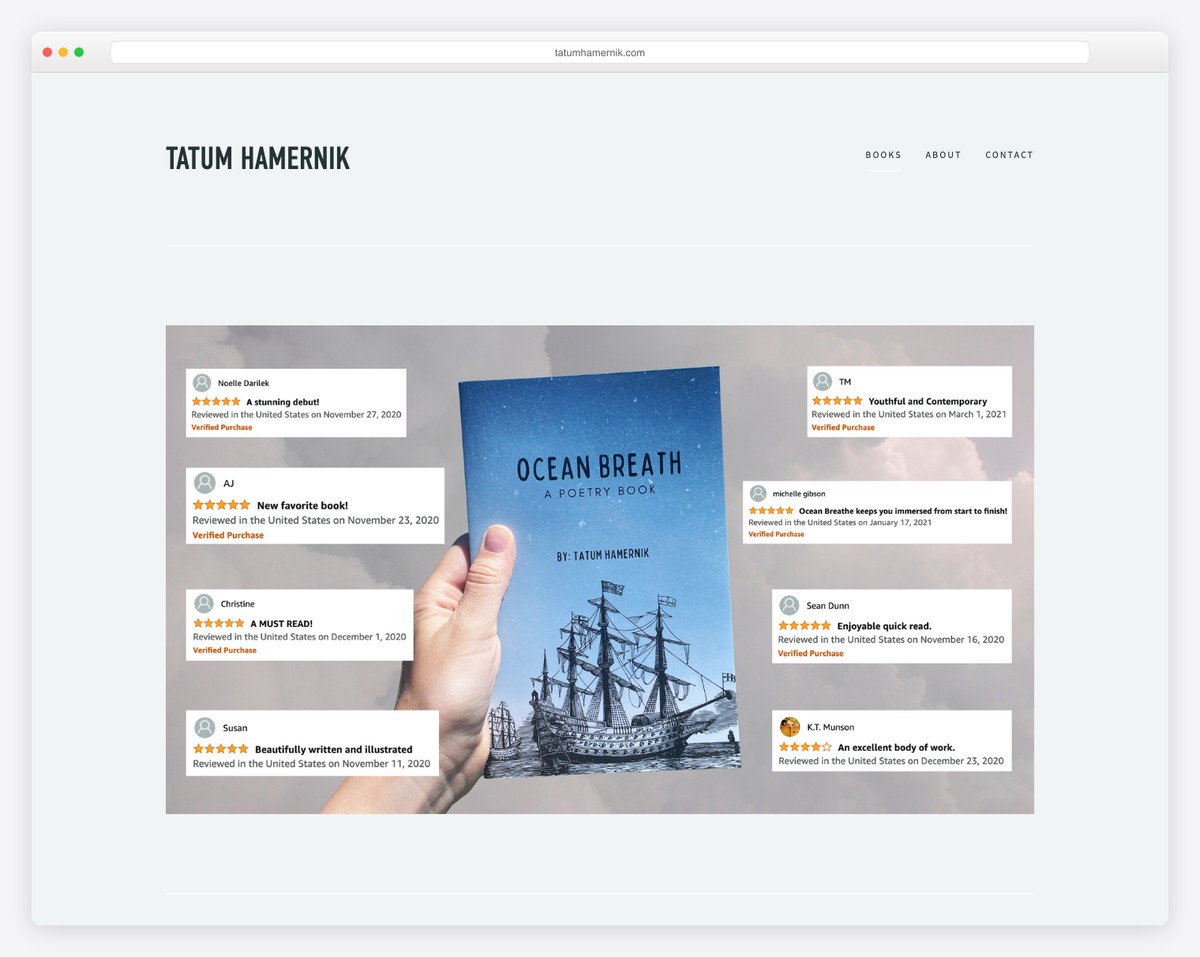 tatum hamernik squarespace landing page example