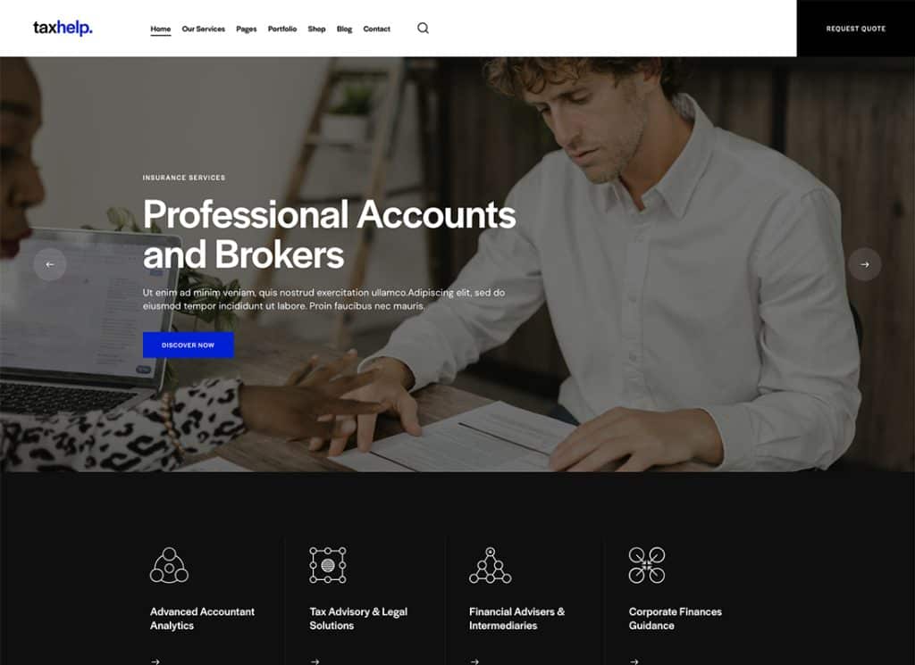 Tax Help - Finance & Business Accounting Adviser WordPress Theme