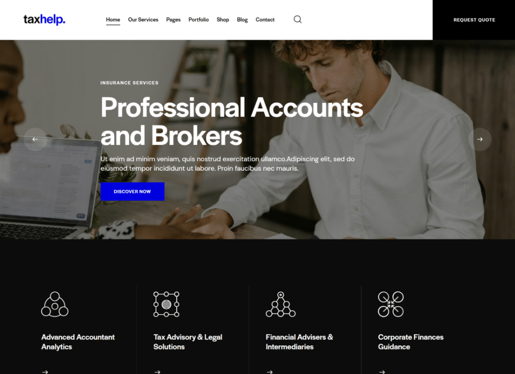 Tax Help - Finance & Business Accounting Adviser WordPress Theme